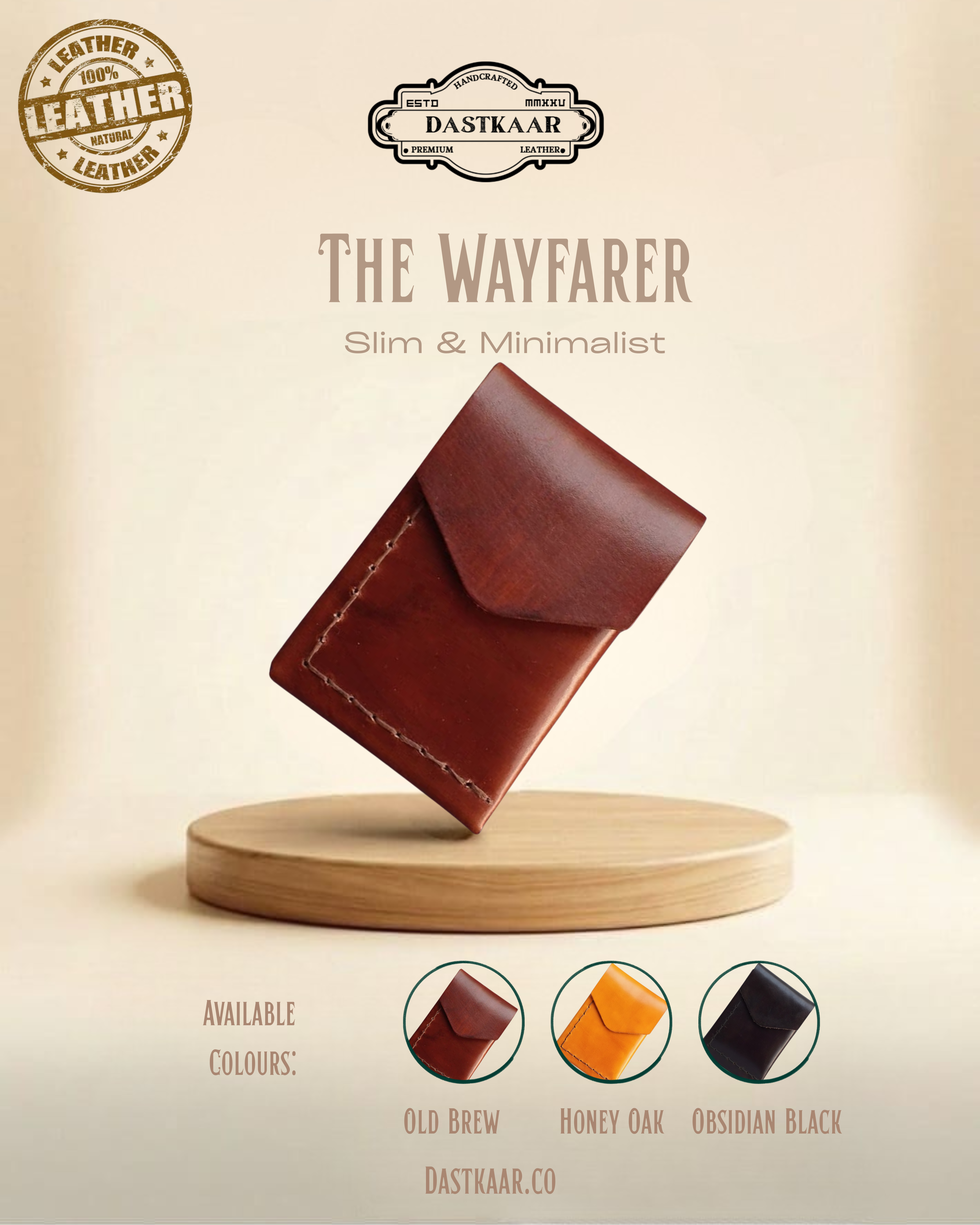 The WAYFARER Handcrafted Full-Grain Leather Wallet